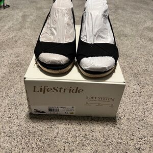 Life Stride Women's Black Espadrille Shoes